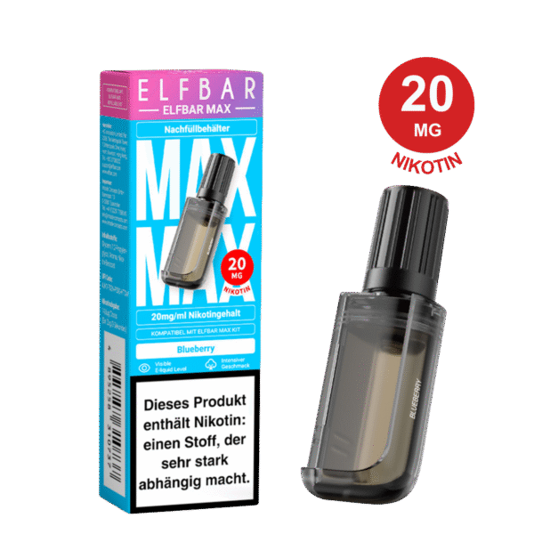 Second image of ELFBAR MAX Pod - Blueberry 20mg Nikotingehalt