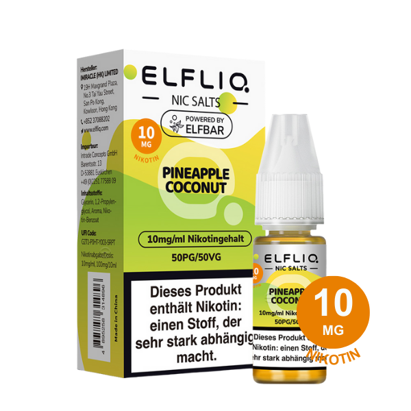 Second image of ELFLIQ by Elfbar - Pineapple Coconut 10mg Nikotin (10ml)