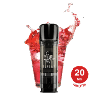 Schicker schwarzer Getränkebereiter mit rosa Limonade, die aus transparentem Glas spritzt, eine lebendige Erfrischung im modernen Design.