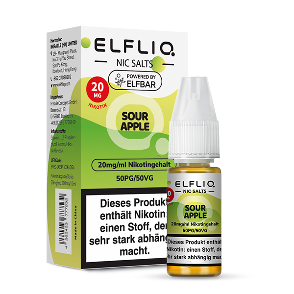 Second image of ELFLIQ by Elfbar - Sour Apple 20mg Nikotin (10ml)